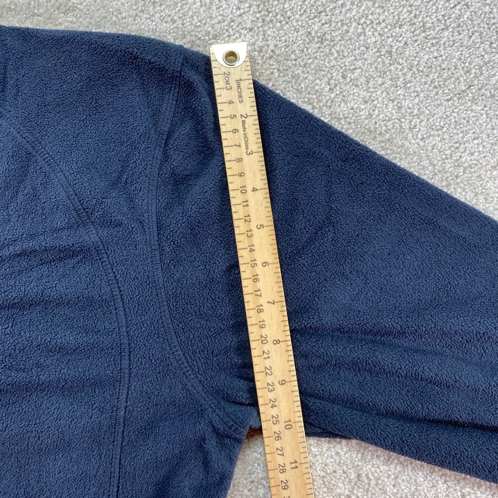 Cabelas Quarter Zip Fleece‎ Pullover Mens Medium Navy Blue Long Sleeve Sweater